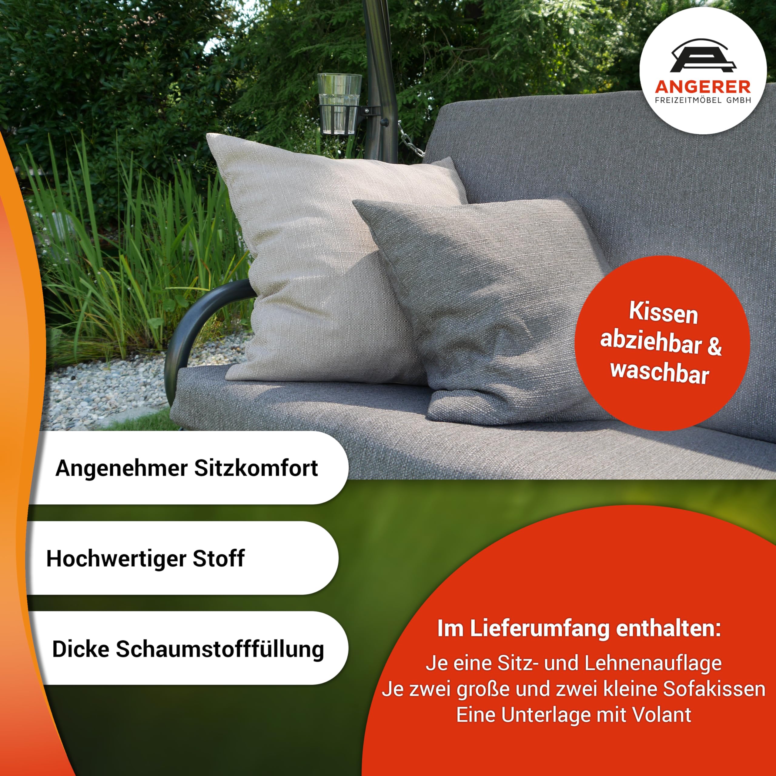 angerer-smart-hollywoodschaukel-auflage-3-sitzer-hellgrau image 2