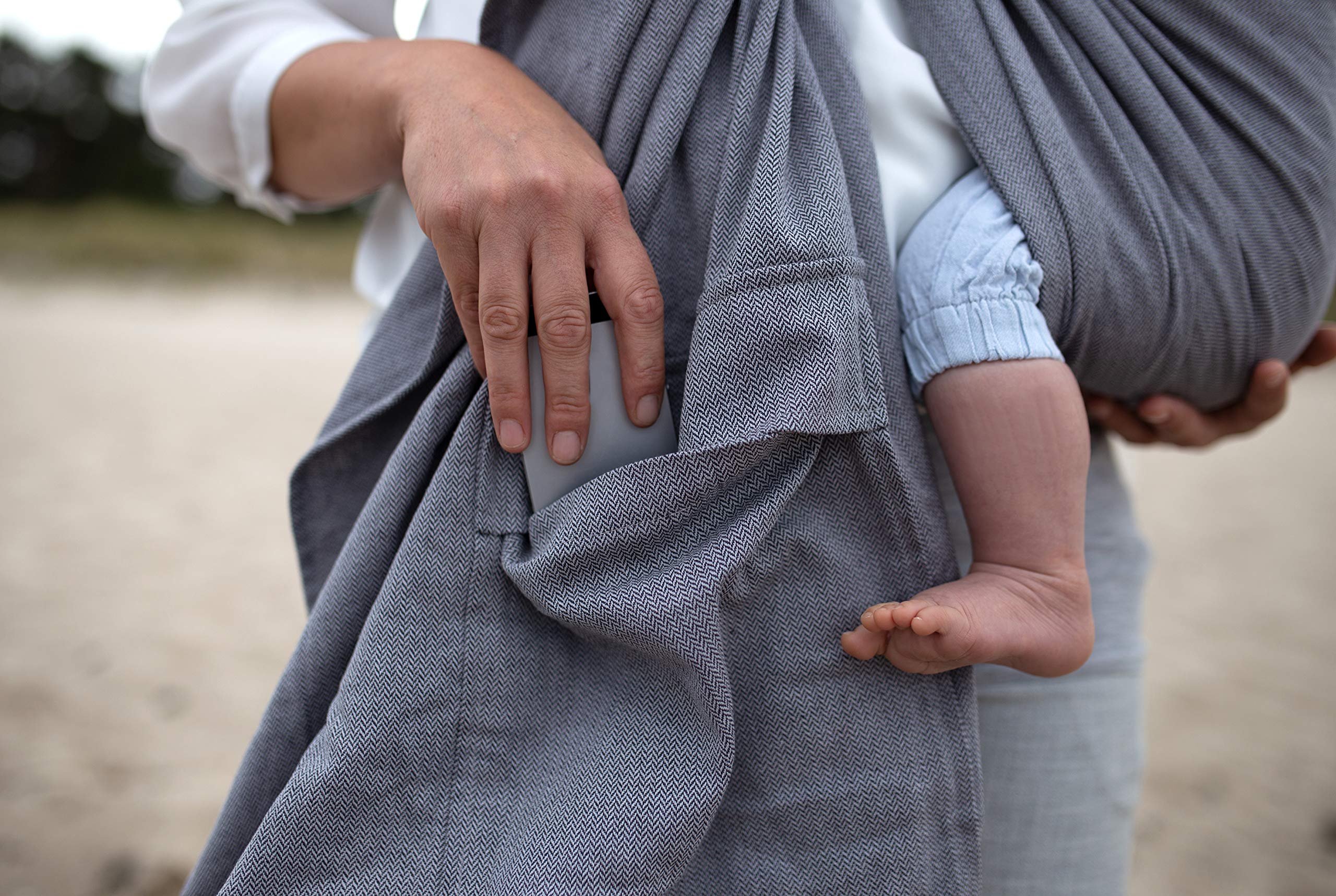 amazonas-babytragetuch-ring-sling-grey-180-cm-bis-15-kg image 3