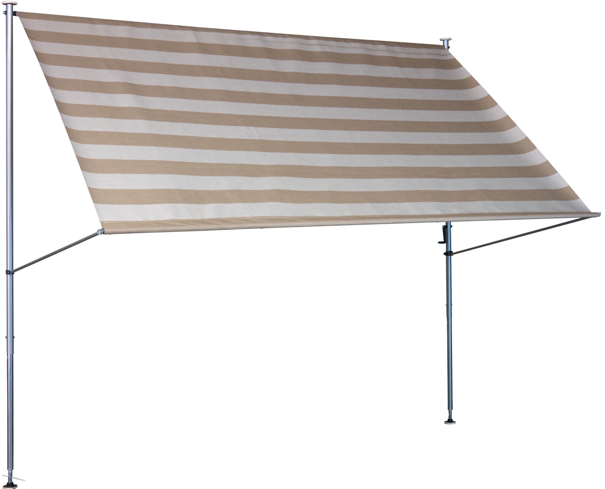 angerer-klemmmarkise-premium-taupe-gestreift-250-cm-ohne-bohren-bis-150-cm-ausfa image 1