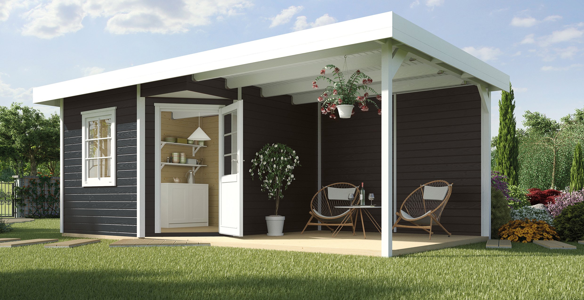 weka-designhaus-213-b-gr-1-5-eck-anthrazit-28-mm-mit-anbau-300-cm image 1