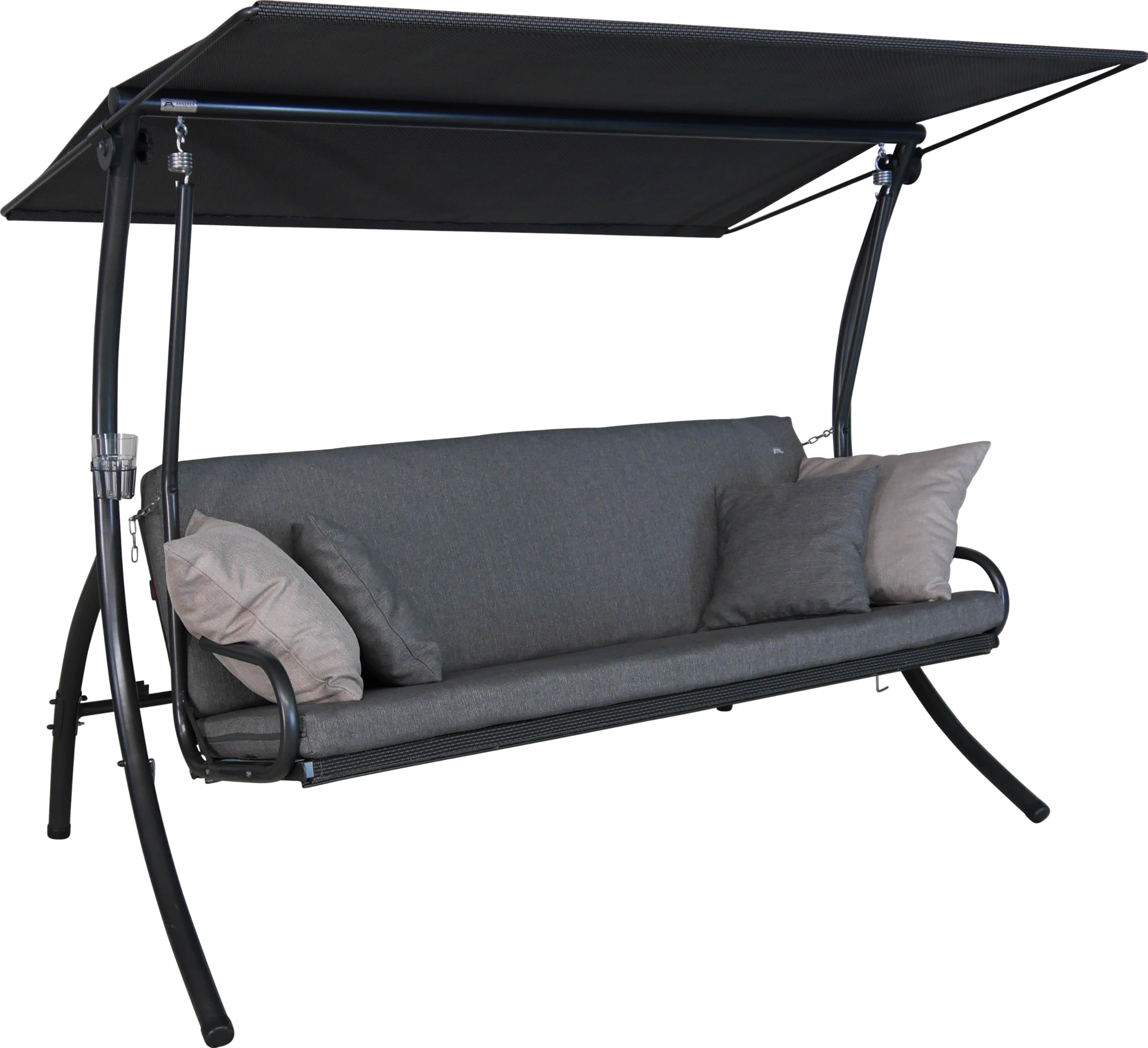 angerer-hollywoodschaukel-elegance-smart-grau-3-sitzer-mit-bettfunktion image 1