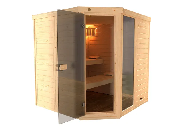 weka-massivholz-elementsauna-laukkala-3-gtf-sparset-38-mm-blockbohlen-glasfront- image 1