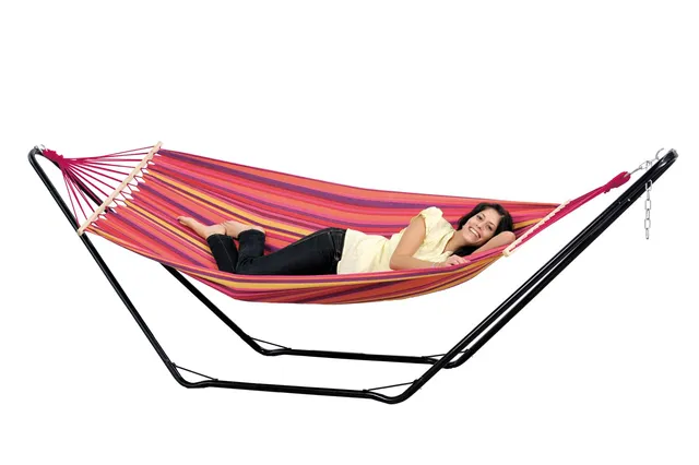 amazonas-beach-set-vulcano-h-ngematte-mit-stahlgestell-200-x-100-cm image 1