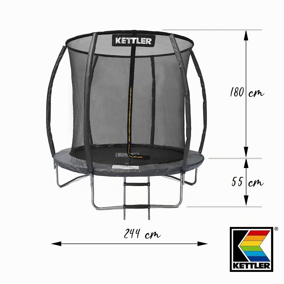 kettler-outdoor-trampolin-jump-244-cm-mit-sicherheitsnetz-und-leiter image 2