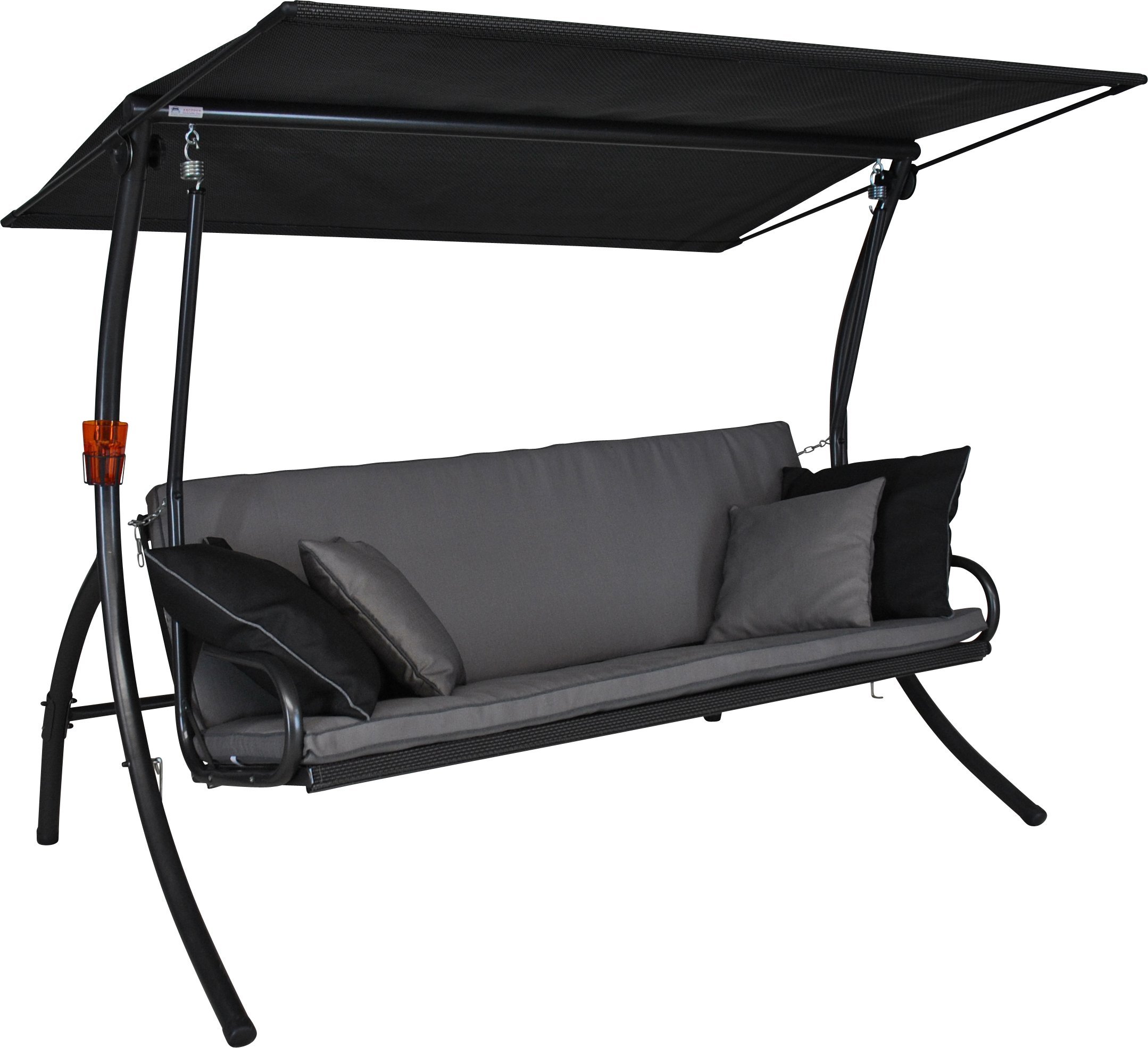 angerer-hollywoodschaukel-elegance-style-grau-3-sitzer-mit-bettfunktion image 1