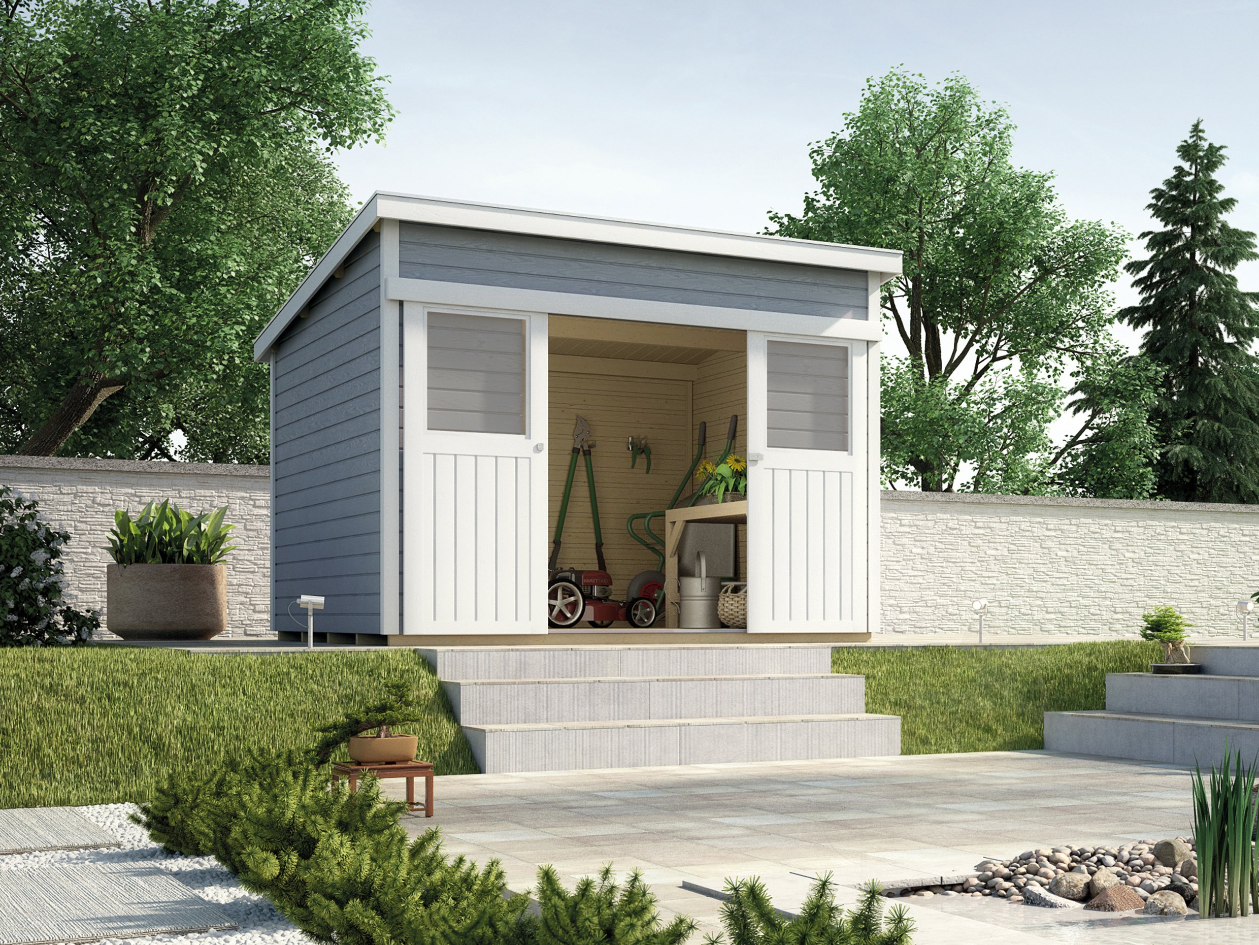 weka-schiebet-rhaus-225-gr-2-grau-21-mm-blockbohlenhaus image 1
