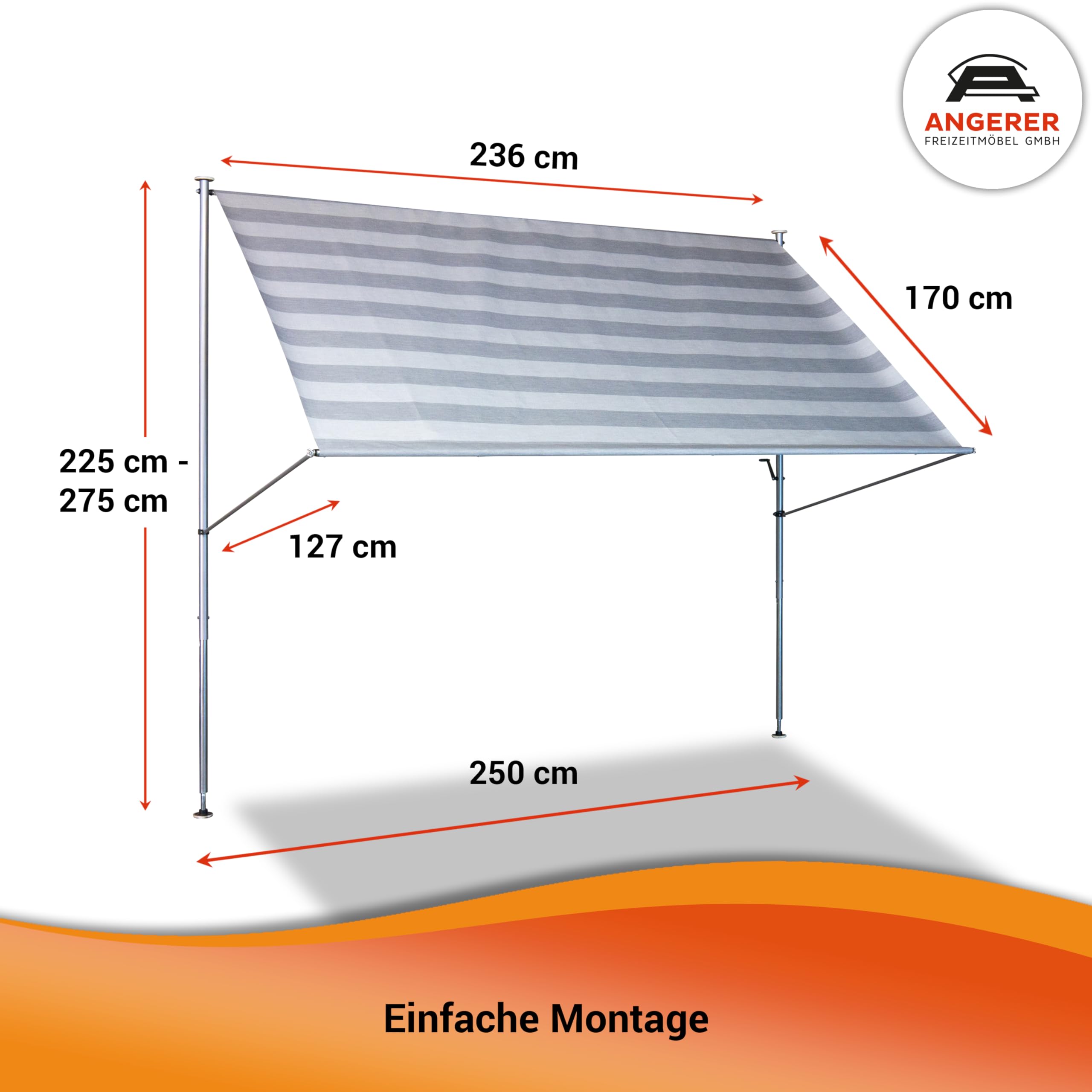 angerer-klemmmarkise-premium-taupe-gestreift-250-cm-ohne-bohren-bis-150-cm-ausfa image 2