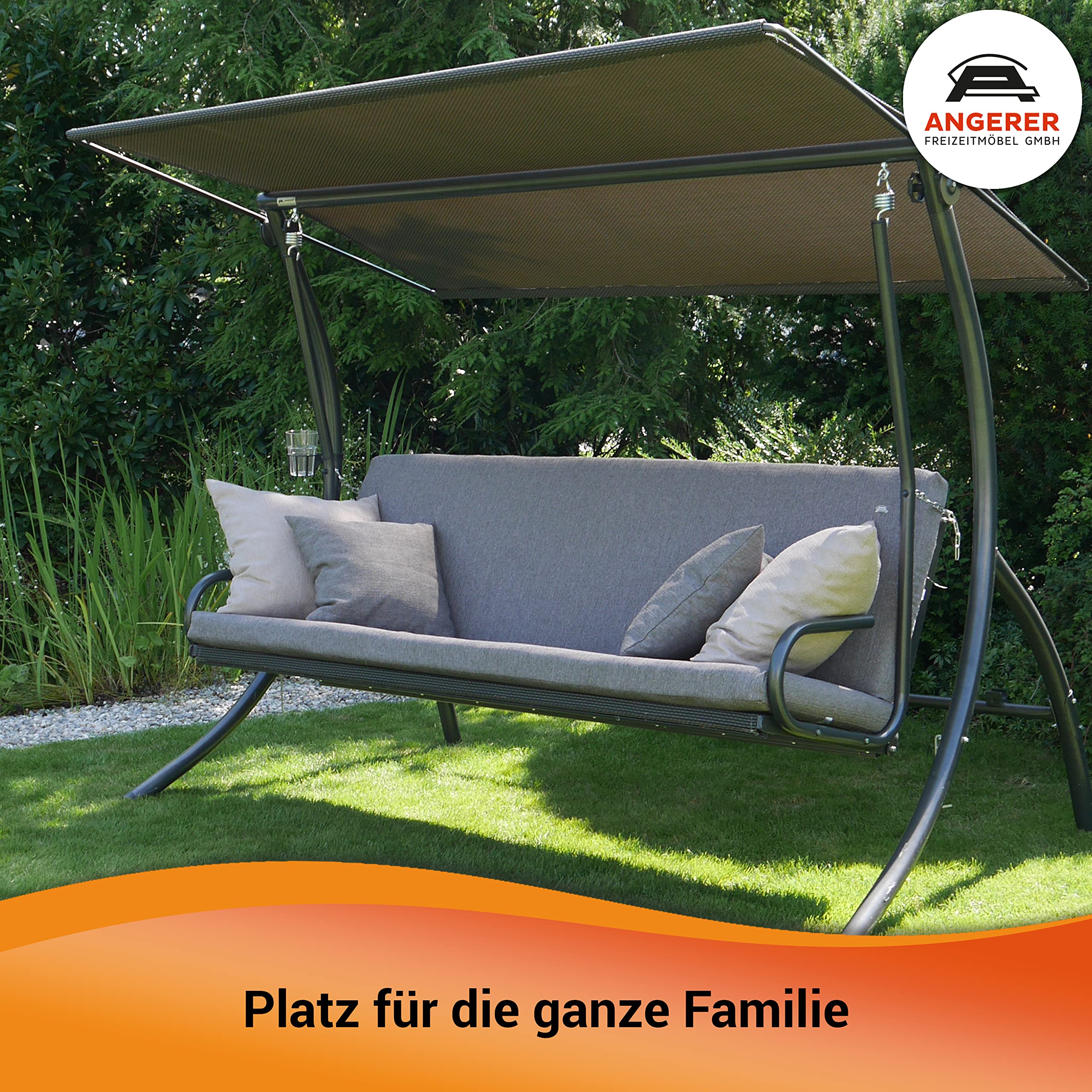 angerer-hollywoodschaukel-elegance-smart-grau-3-sitzer-mit-bettfunktion image 7