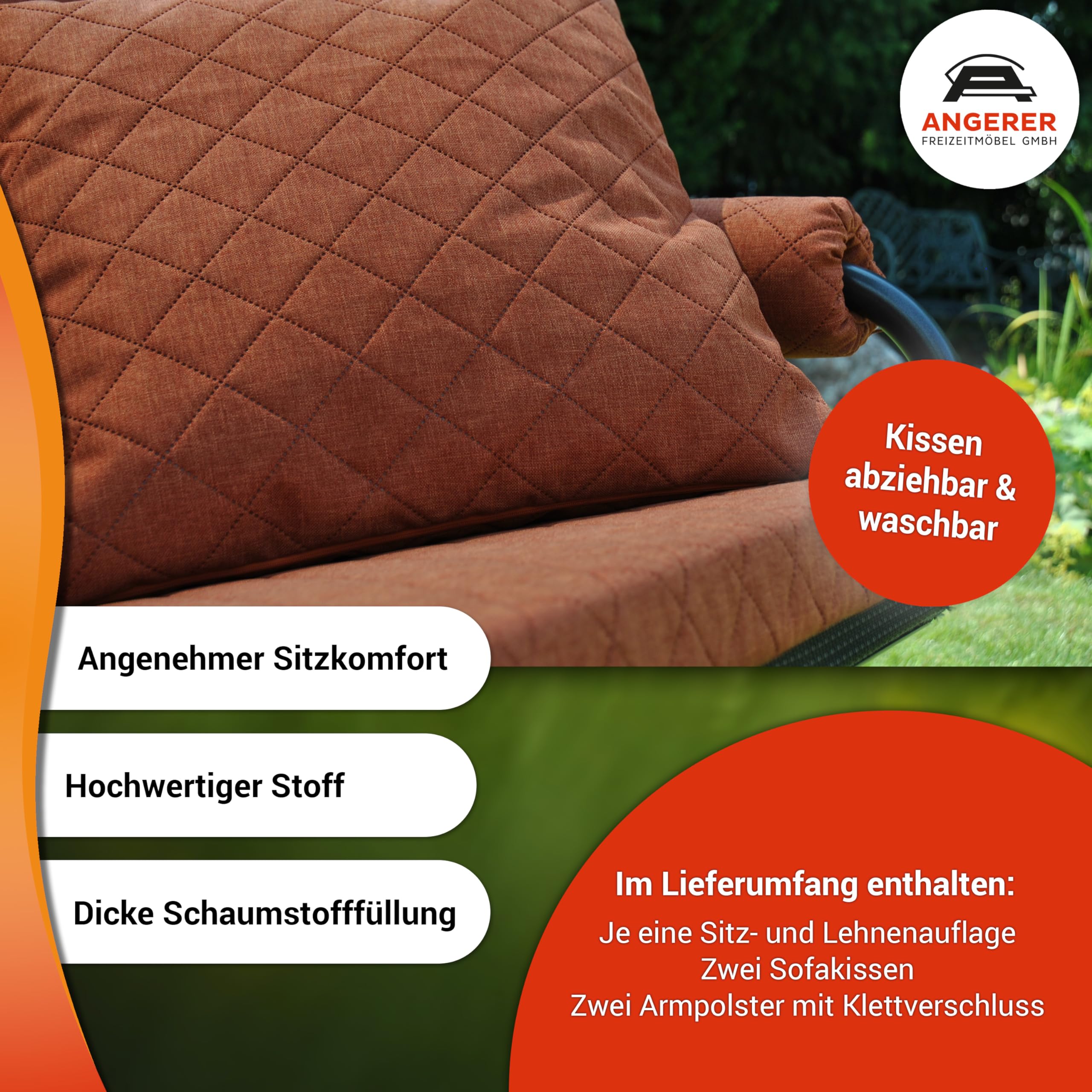 angerer-hollywoodschaukel-auflage-joy-dunkelgrau-3-sitzer-set-mit-kissen image 2