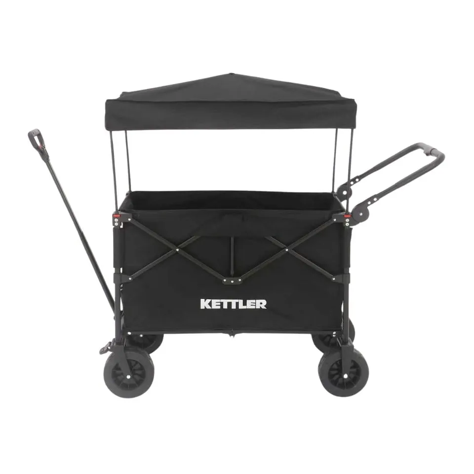 kettler-easy-bollerwagen-faltbar-mit-bremse-und-schiebegriff-schwarz image 1