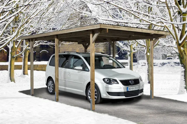 weka-einzelcarport-606-gr-1-kesseldruckimpr-gnierter-holz-carport-mit-pvc-wellda image 1