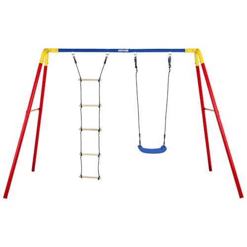 kettler-combi-doppelschaukel-rot-blau-mit-sitze-bodenanker-ab-3-jahren image 8
