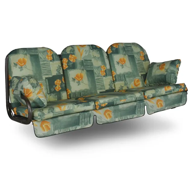 angerer-hollywoodschaukel-auflage-deluxe-gr-n-orange-gebl-mt-3-sitzer-set-mit-ki image 1