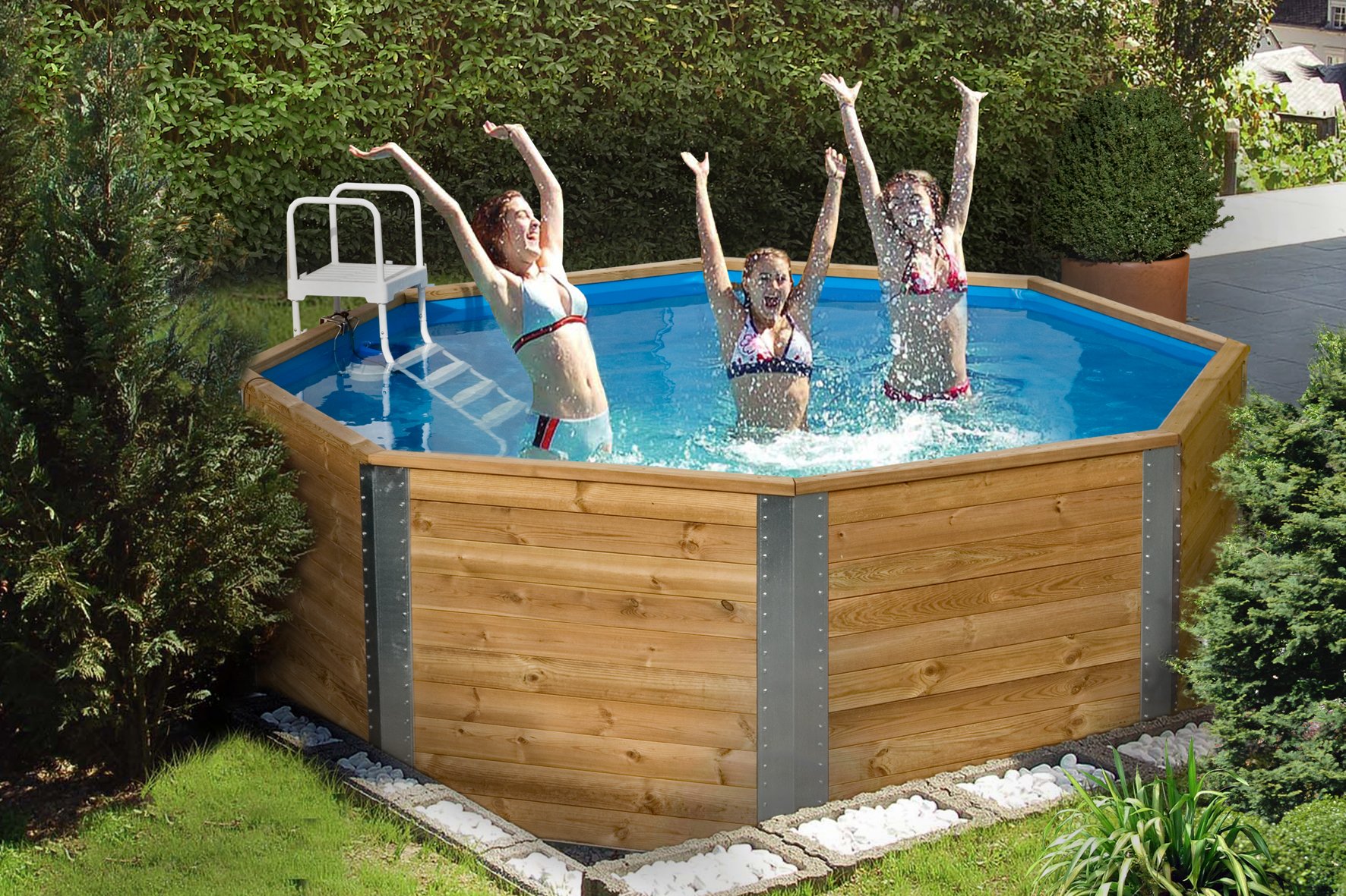 weka-massivholzpool-593-inkl-leiter-und-filteranlage image 1