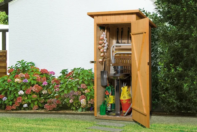 weka-garten-terrassenschrank-361-gr-1-flachdach-14-mm-wand-83-x-85-cm-naturholz image 1