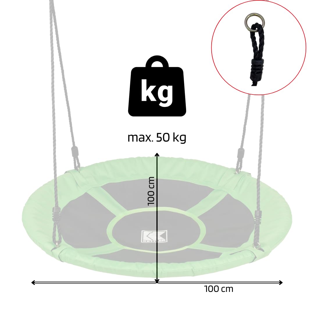kettler-nestschaukel-gr-n-h-henverstellbar-100-cm-bis-50-kg-ab-3-jahre image 2
