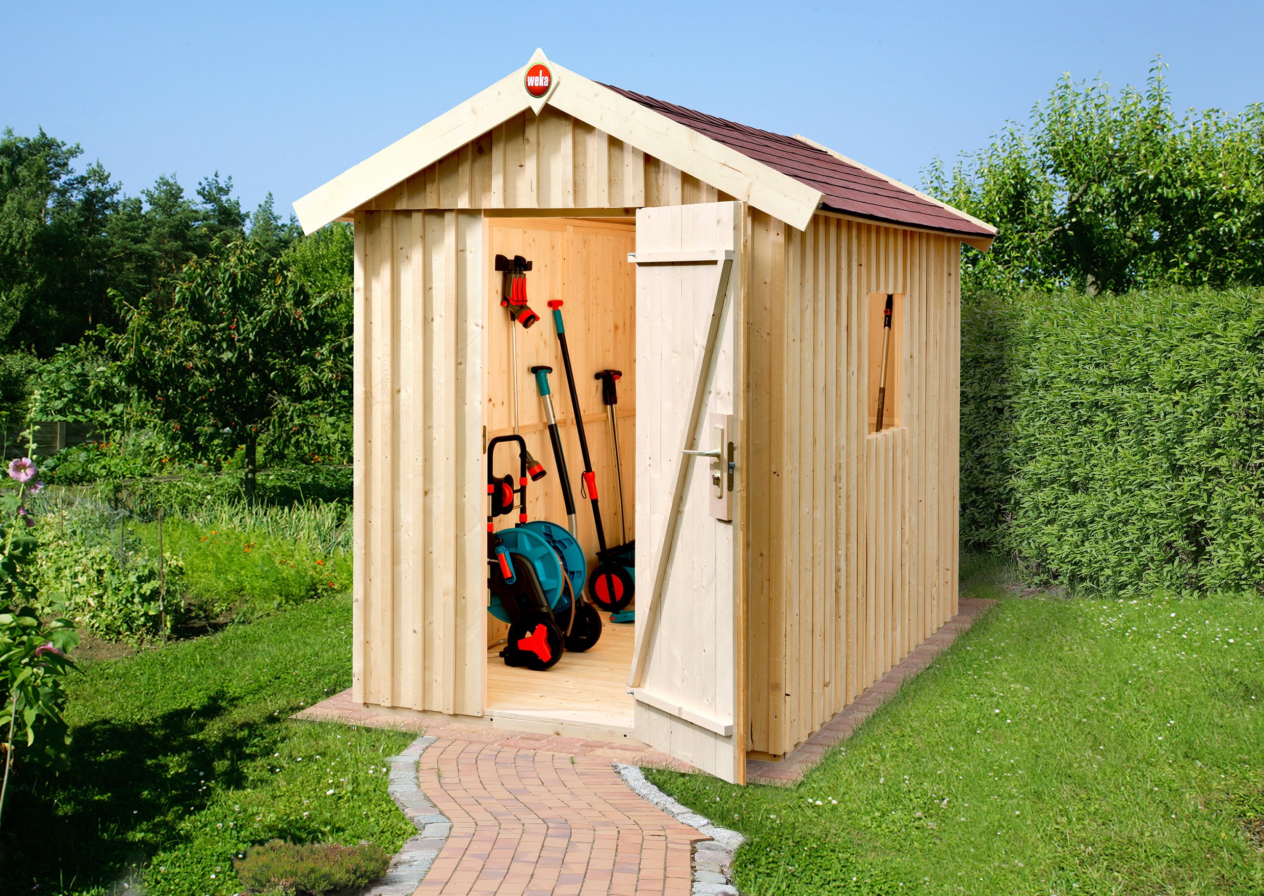 weka-gartenhaus-schwedenhaus-gr-e-1-natur-32-mm-wand-162-x-168-cm-modernes-schra image 1