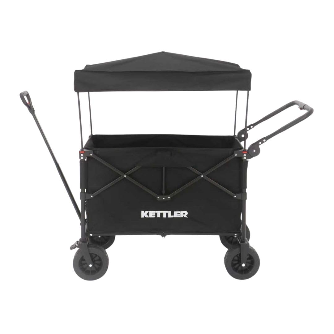 kettler-easy-bollerwagen-faltbar-mit-bremse-und-schiebegriff-schwarz image 1