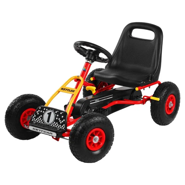 kettler-kettcar-retro-go-kart-mit-handbremse-und-luftbereifung-rot image 1