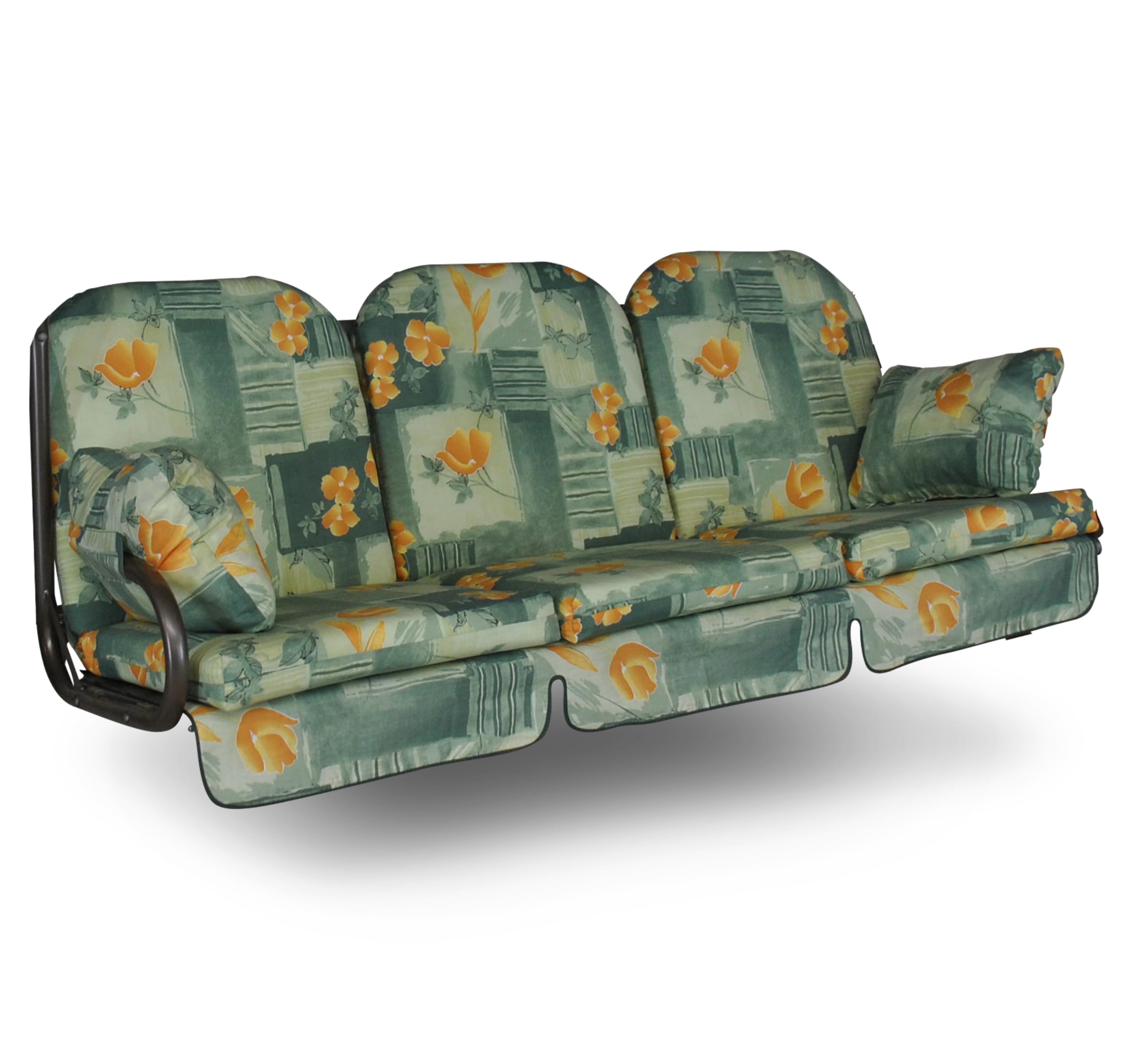 angerer-hollywoodschaukel-auflage-deluxe-gr-n-orange-gebl-mt-3-sitzer-set-mit-ki image 1