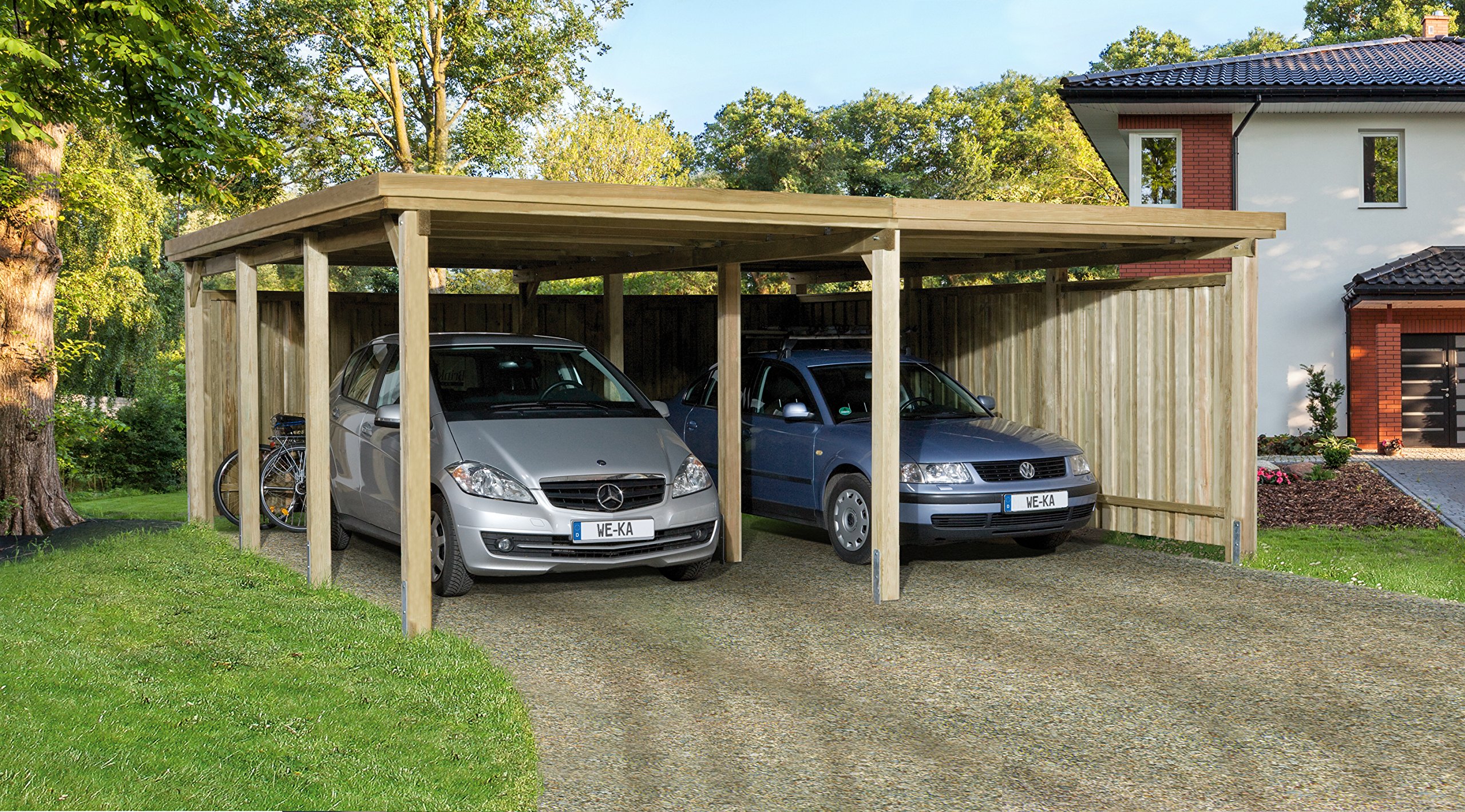 weka-einzelcarport-606-gr-1-kesseldruckimpr-gnierter-holz-carport-mit-pvc-wellda image 6
