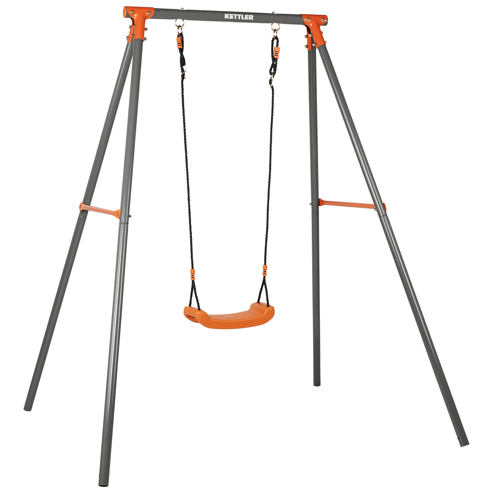 kettler-einzelschaukel-single-grau-orange-mit-sitz-und-bodenanker-ab-3-jahren-bi image 1