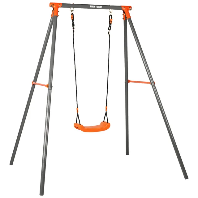 kettler-einzelschaukel-single-grau-orange-mit-sitz-und-bodenanker-ab-3-jahren-bi image 1