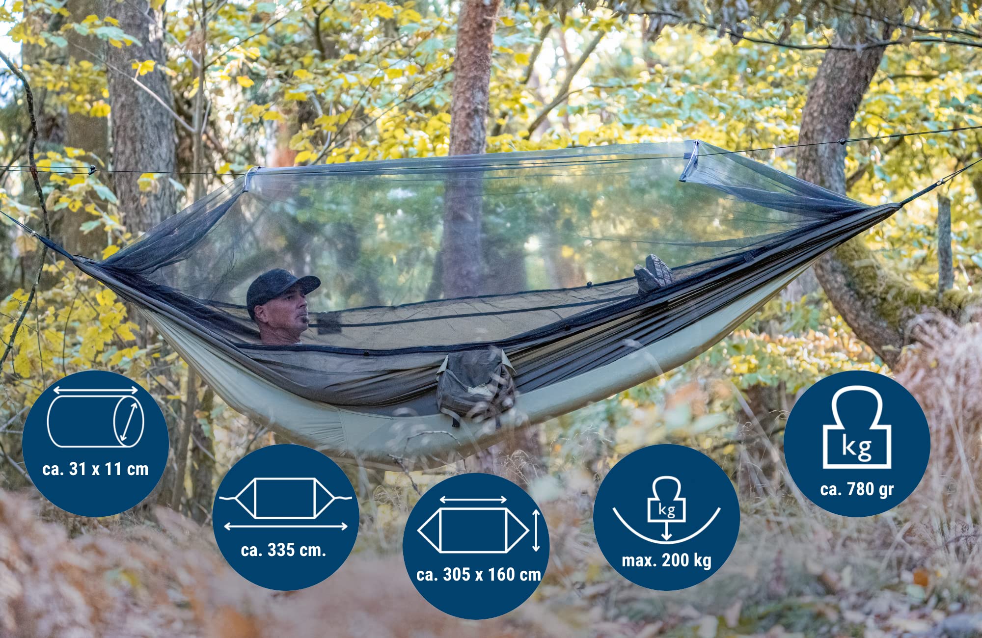 amazonas-moskito-traveller-thermo-xxl-h-ngematte-305-x-160-cm-bis-200-kg-in-gr-n image 2