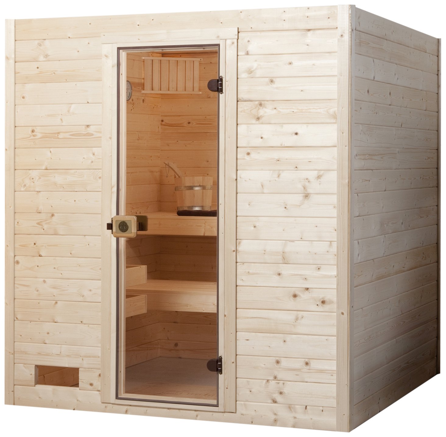 weka-massivholzsauna-valida-2-gt-38-mm-blockbohlensauna-mit-ganzglast-r-und-2-ko image 1