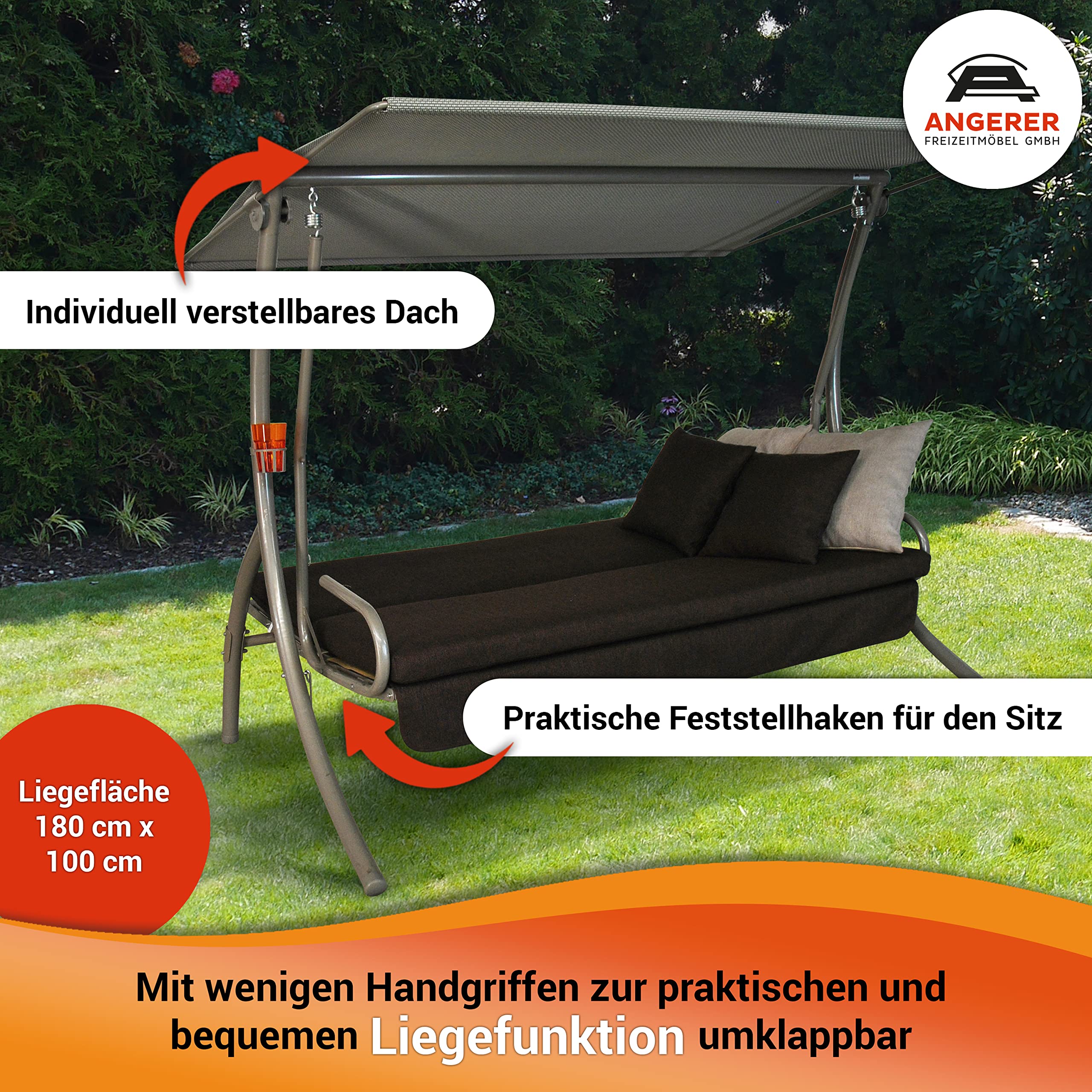 angerer-hollywoodschaukel-drift-smart-grau-3-sitzer-mit-bettfunktion image 4