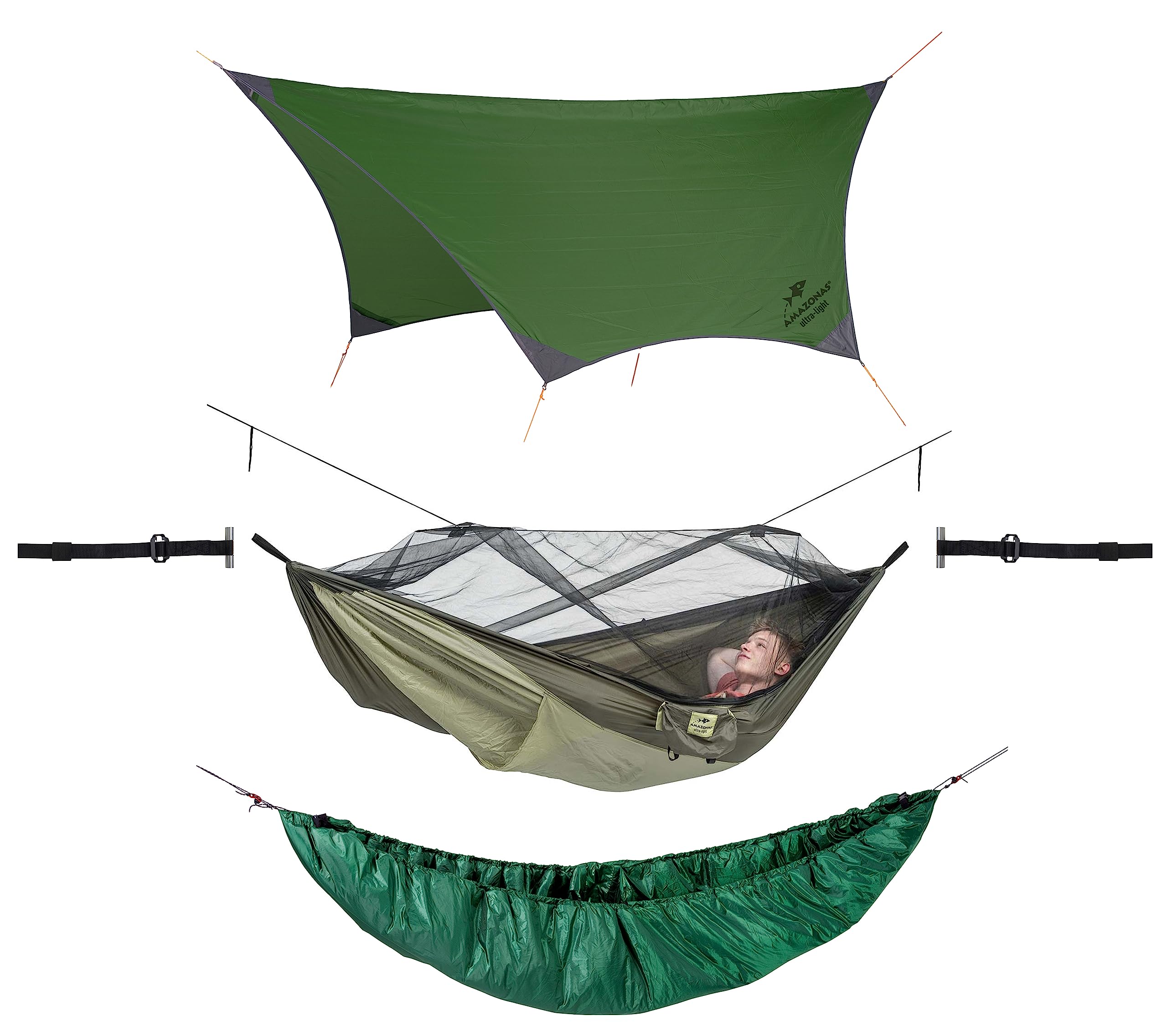amazonas-ultralight-outdoor-hammock-set-moskito-traveller-thermo-tarp-t-strap-un image 1