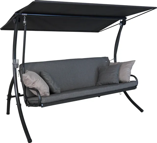 angerer-hollywoodschaukel-elegance-smart-grau-3-sitzer-mit-bettfunktion image 1