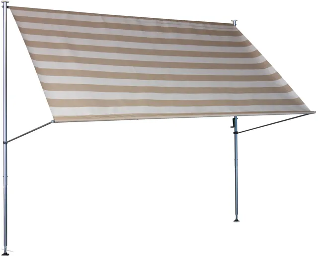 angerer-klemmmarkise-premium-taupe-gestreift-250-cm-ohne-bohren-bis-150-cm-ausfa image 1