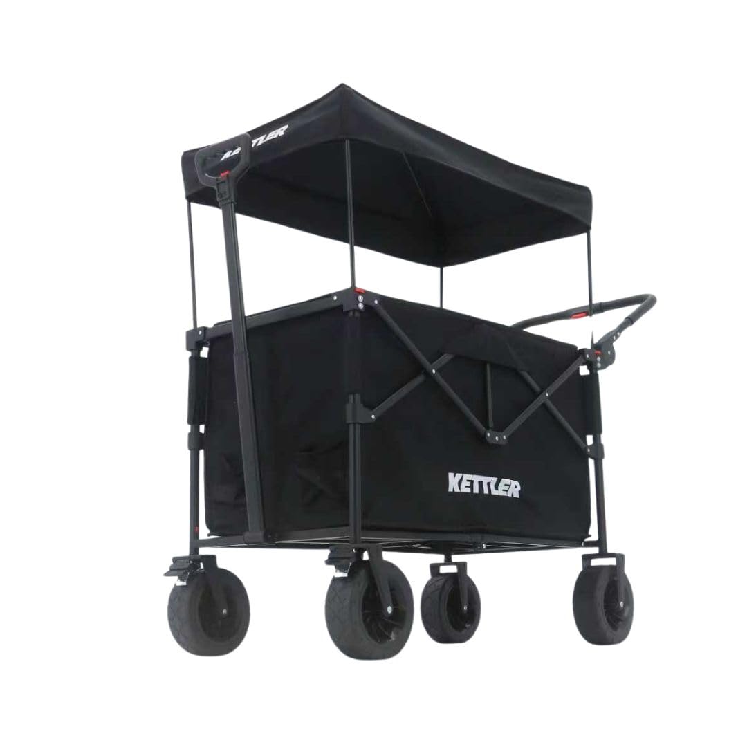 kettler-easy-bollerwagen-faltbar-mit-bremse-und-schiebegriff-schwarz image 2